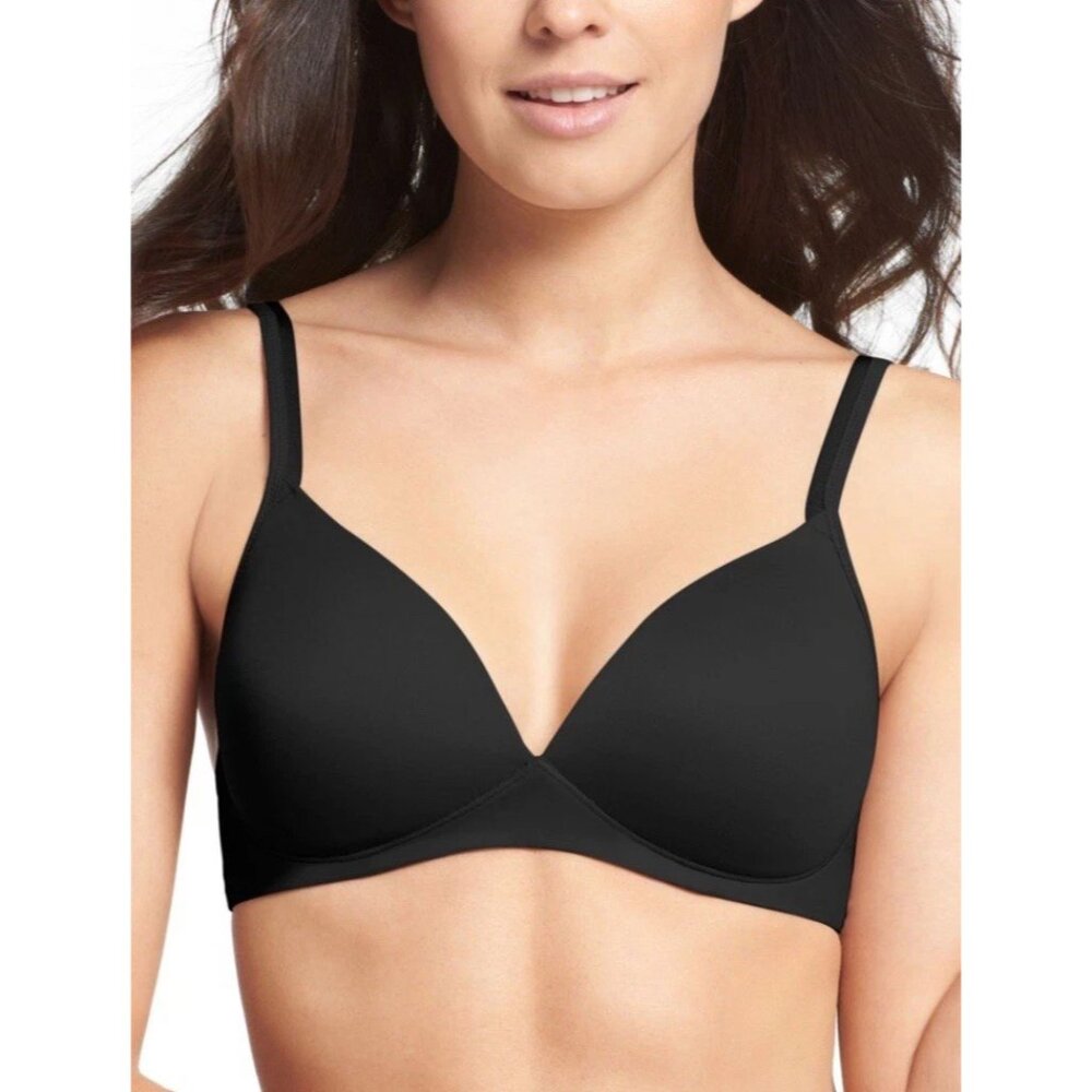 NWT Warners Women's Elements Of Bliss Lift Wire-Free Bra 1298 Black 34C